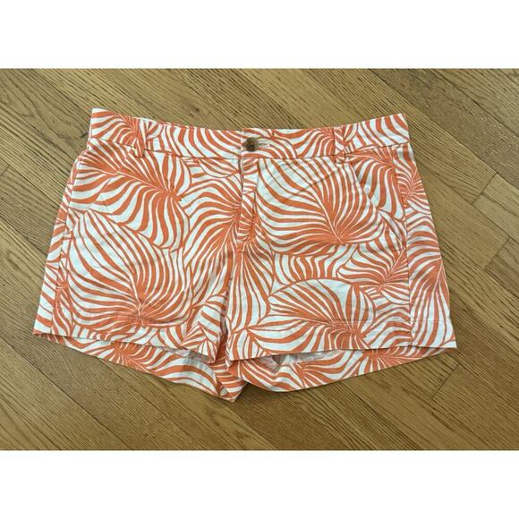 Gap Khakis Sunkissed Shorts Size 4 Orange White Print - Picture 2 of 4